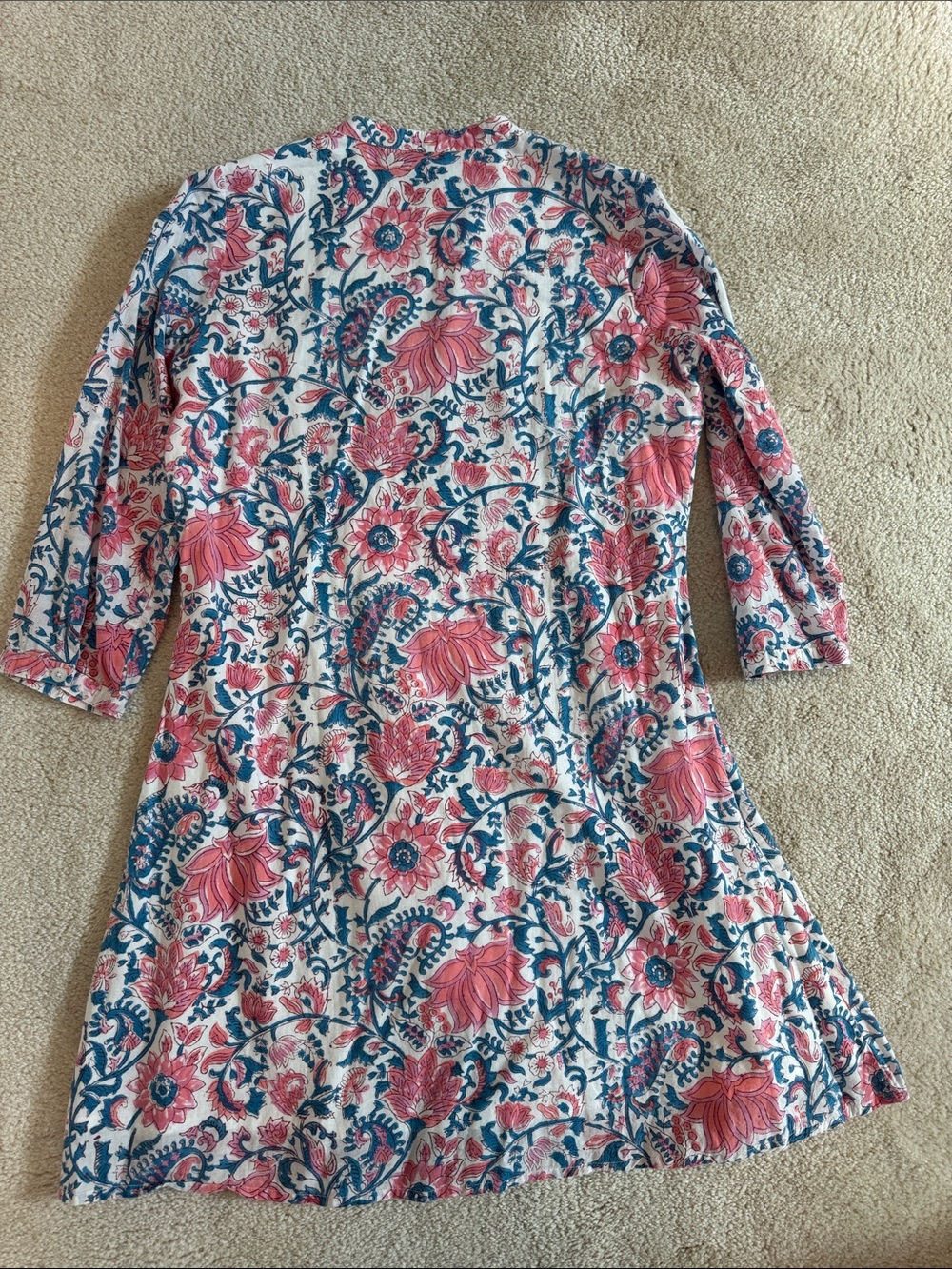 Madison Mathews Blue & Pink Floral Cotton dress size small - Picture 4 of 7